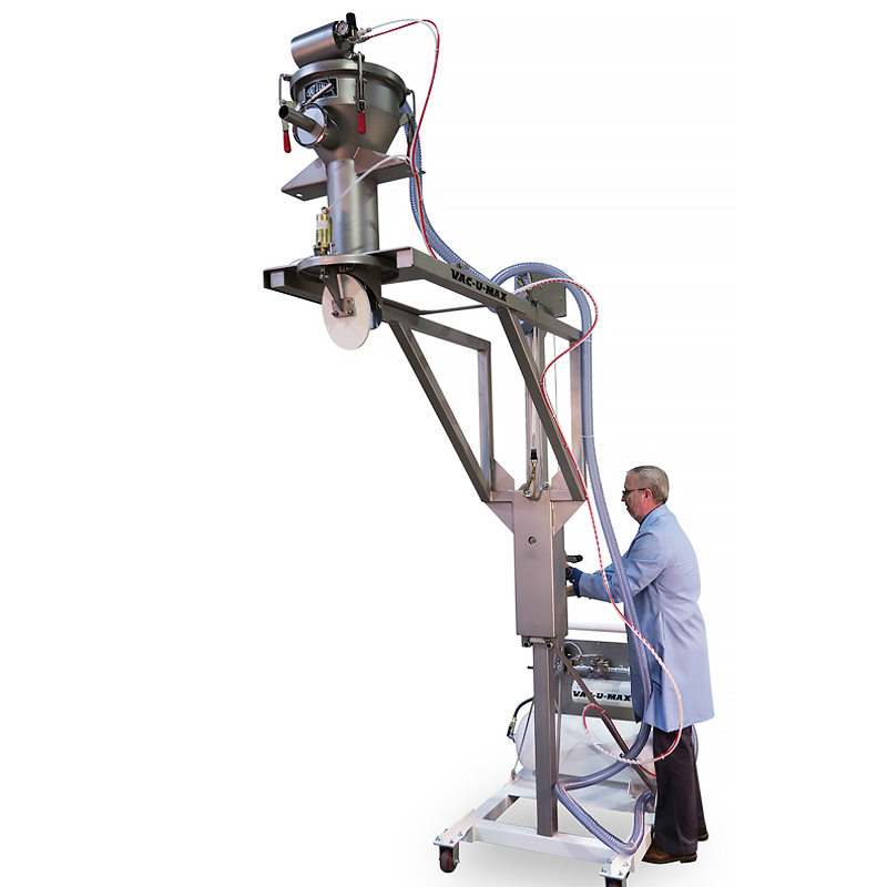Mobile Pneumatic Conveying System using a mobile lift frame