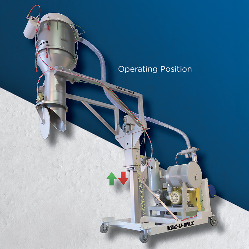 Mobile Pneumatic Conveying System using a mobile lift frame