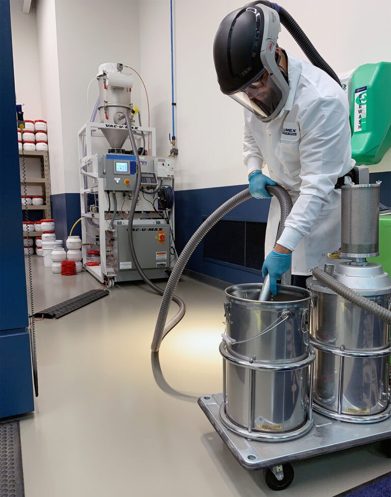 MPRS can convey metal powders from storage containers 15 feet away