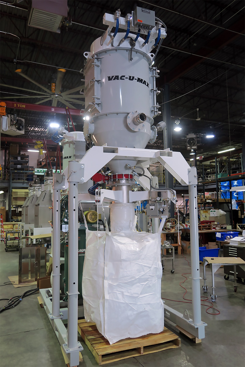 A VAC-U-MAX Bulk Bag Loading System
