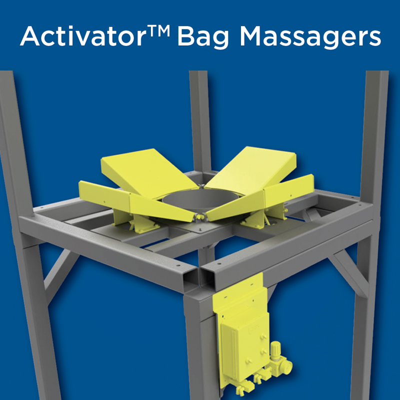Activator Bag Massagers on Bulk Bag Unloader