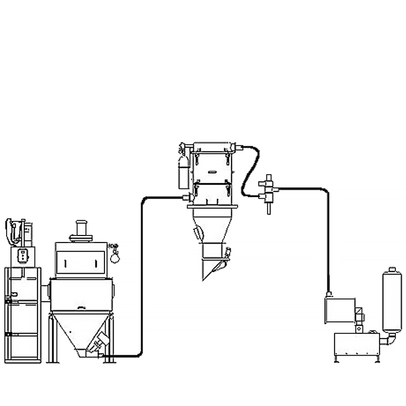 Bag Dump Station pickup in a system schematic