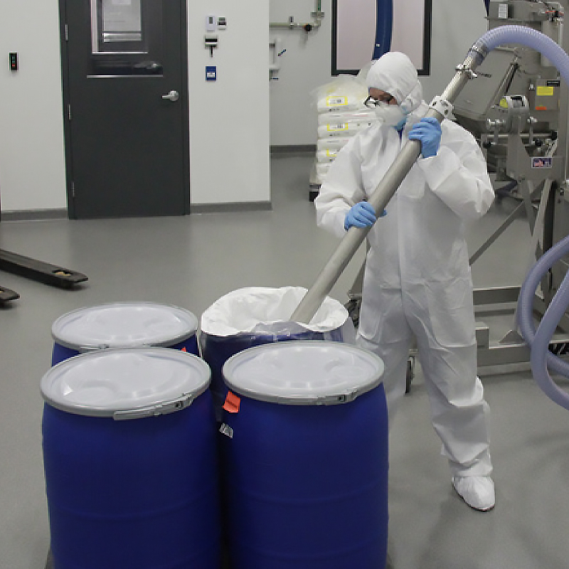 Transferring ingredients to processes with pneumatic conveying